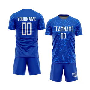 2025 dernière conception bleu couleur football uniforme personnaliser impression tissu respirant col rond grande taille maillot de Football pour unisexe - Product Image 1