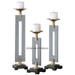 Ensemble de 2 Bougeoirs de Table en Bois d'Acacia de Qualité Exclusive, Créatifs Modernes et Créatifs, à Prix Impressionnant - Product Image 2