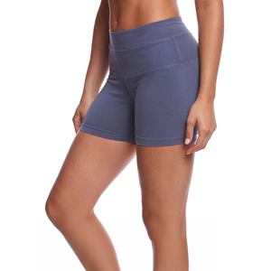 Pantalones cortos de Yoga para gimnasio de cintura alta para mujer al por mayor, cómodos, transpirables, Spandex, Material de nailon, Color sólido, pantalones cortos deportivos para mujer, Push UP - Product Image 3