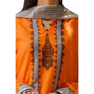 Ensemble décontracté 3 pièces en coton imprimé non cousu, coupe ample, longueur ras du sol, style ethnique pakistanais Anarkali Salwar SD-42021 - Product Image 2