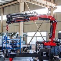 Crane Knuckle Boom 3.2/6.3 Ton yang Dipasang di Truk, Laris Terjual, Hydraulic Folding Arm Loader dengan Kaki Penstabil untuk Pekerjaan di Lokasi