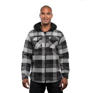 Venta caliente Venta de invierno Sudaderas con capucha de diseño a cuadros para hombres Cremallera para niño Dos en uno Reversible Algodón Poliéster Sudaderas con capucha cálidas y gruesas - Product Image 1