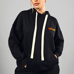 Sweat-shirts à capuche en tricot personnalisés en gros, manches longues, pull-over, crop top pour femmes, sweats à capuche 100% coton, service OEM - Product Image 4