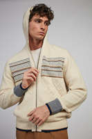 Sweat à capuche zippé d'hiver PAOLO NERO ODM de haute qualité, tricoté en cachemire écologique 100%, style tressé, manches longues, anti-boulochage, en laine