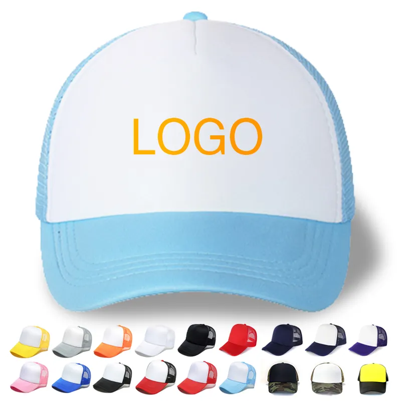 Topi dan topi Trucker jaring olahraga Harga iklan kustom poliester 100% murah untuk pria wanita dan anak-anak