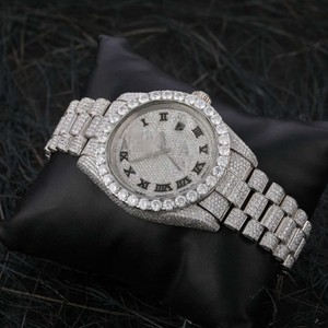 เพชรโมอิสซาไนต์คุณภาพสูง ได้รับการรับรองจาก IGI เกรด VVS ชุบทองคำขาว สไตล์แฟชั่นธุรกิจ ฮิปฮอป ประดับด้วยควอตซ์แก้ว - Product Image 2