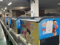 Vitrine réfrigérée commerciale Kenkuhl à porte vitrée incurvée, congélateur pour la présentation de glaces