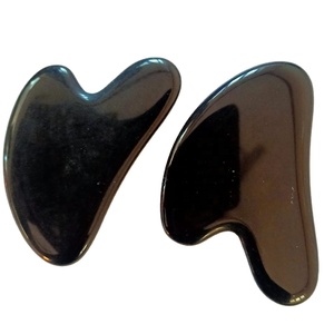 Heart Shape Black Agate Guasha Stone Polished Natural Stone for Facial Massage and Healing Therapy Valentine's Day Rais Agate - Product Image 3