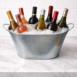 Seau à glace vintage en métal rustique, seau à boissons pour fête en plein air, seau à boissons pour mariage, seau à glace pour bar à domicile - Product Image 1