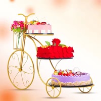 Magnifique support à gâteau multicouche en fer doré, écologique et réutilisable, pour fête d'anniversaire, présentoir à desserts, cadeau de pendaison de crémaillère