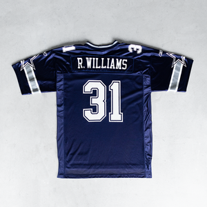 Camiseta de fútbol americano retro de malla personalizada al por mayor, totalmente sublimada, transpirable, de secado rápido, 100% algodón, manga corta - Product Image 2
