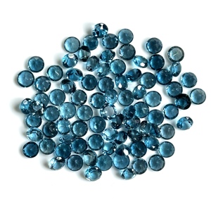 6mm Natural London <b>Blue</b> <b>Topaz</b> Round Cut Gemstone for Jewelry Making High Quality <b>Blue</b> <b>Topaz</b> Loose Faceted Stone Bulk Wholesale - Product Image 1