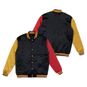 2026 Top Quality Custom Silk Satin Embroidered Design <b>Jackets</b> <b>Men</b> Hip Hop Satin <b>Varsity</b> <b>Jackets</b> For <b>Men</b> And Women - Product Image 3