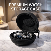 Boîte de rangement portable en plastique anti-rayures pour montres avec fermeture éclair - Organisateur compact pour montres résistant aux chocs pour les voyages