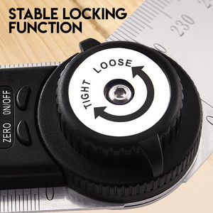 2 en 1 Regla de ángulo de acero inoxidable electrónico de 400mm Transportador digital Buscador de ángulo de 360 grados - Product Image 5