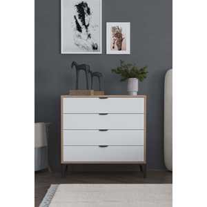 Cómoda de Madera Maciza de Roble con 4 Cajones, Armario de Almacenamiento Moderno para Dormitorio, Venta al por Mayor OEM SARMOBI - Product Image 1