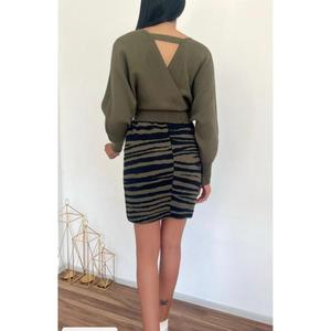 Zebra <b>Pattern</b> <b>Knit</b> Dress 841 - Khaki - Product Image 2