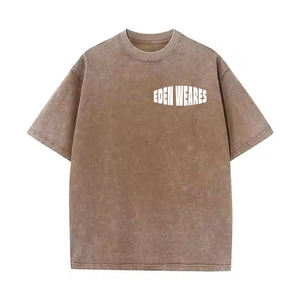 เสื้อยืดผ้าซาตินสีแอซิดสำหรับทุกเพศ, เสื้อยืดผ้าฝ้าย100% คุณภาพสูง220GSM ซาตินแขนสั้นพิมพ์โลโก้ได้ตามต้องการ - Product Image 4