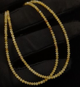 Cuentas de diamantes amarillos Piedra amarilla brillante para joyería AAA + Calidad Cuentas de diamantes Rondelle facetadas de hebra larga de 15 pulgadas - Product Image 5