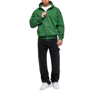 Sweats à capuche personnalisés pour hommes, 100% coton, poids lourd, haute qualité, impression personnalisée, sweats à capuche surdimensionnés de style streetwear avec fermeture éclair pour hommes - Product Image 6