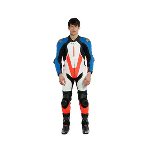 Combinaison de moto de course XL pour hommes personnalisée une pièce en cuir pur imperméable et coupe-vent pour la moto - Product Image 1