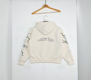 Sudadera con capucha informal para hombre 100% algodón suave estampado Digital patrón bordado cremallera completa forrado personalizado al por mayor - Product Image 2