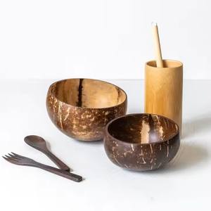 Cuencos de cáscara de coco natural orgánico más vendidos, cestas de almacenamiento de madera hechas a mano de Vietnam - Product Image 4