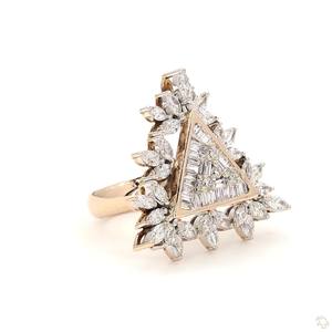 Classic Modern <b>Gold</b> Diamond Ring for Women Elegant <b>Sparkle</b> Fine Jewelry Stylish Wedding Engagement Gift Ring - Product Image 3