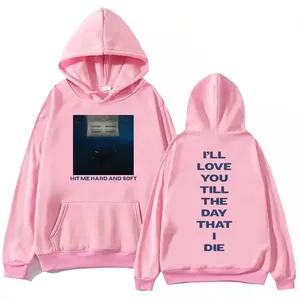 Sweat à capuche Billie 2026 Tour pour femmes Hit Me Hard and Soft Casual Hip Hop Streetwear Elite Pullovers 100% coton Design coloré - Product Image 1