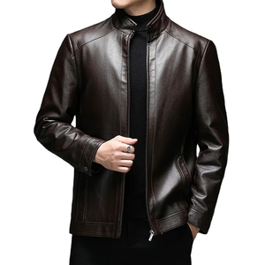 Veste en cuir pour homme avec logo personnalisé, dernier design 2026, col montant, décontractée, prix bas, respirante, écologique, coupe-vent, OEM - Product Image 2