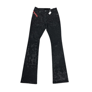 Jeans en denim droit bleu foncé avec motif solide léger et respirant pour l'hiver automne été printemps vêtements polyvalents - Product Image 4