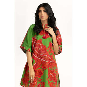 Chemise en popeline imprimée à motif croisé bohème avec col mandarin pour le printemps/été - IPS-55236 - Product Image 6