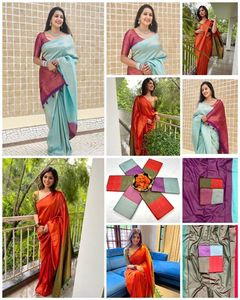 Bonne Qualité Indien Traditionnel Belle La Plus Tendance Pure Soie Douce Tissage Travail Saree Dernière Tenue De Créateur Pour L'exportation - Product Image 3