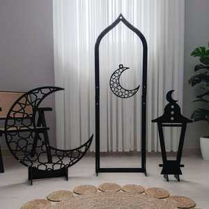 Grande silhouette de mosquée en bois, base en acrylique, ornement de table, décoration islamique du Ramadan, Eid Mubarak, décoration de bureau à domicile, support - Product Image 4