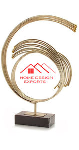 Morden ตกแต่งบ้านGoldenสําเร็จรูปประติมากรรมโลหะสีดําฐานหินอ่อนร้อนขายโลหะสําหรับHome Officeตารางตกแต่ง - Product Image 4