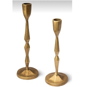 Standard Quality Metal Gold Round <b>Candle</b> Pillar Plate & <b>Taper</b> <b>Candle</b> <b>Holder</b> for Wedding & Home Tabletop Decoration - Product Image 1