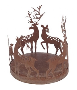 MÉTAL ROUILLE BRUN THÉ LÉGER ÉLÉGANCE FESTIVE FER BOUGIER DE NOËL POUR MARIAGE ET DÉCOR DE VACANCES. - Product Image 2