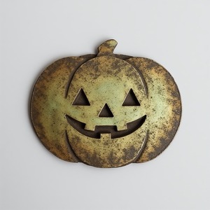 Lanterne de citrouille en aluminium fabriquée à la main, surface à patine verte avec sculpture percée, coulée élégante fête d'Halloween - Product Image 4