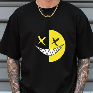 Camiseta de Hombre, Cuello Redondo, Manga Corta, Tejida, 100% Algodón, 190g, Transpirable, Secado Rápido, Diseño Gráfico 3D, Estampado Divertido, Corte Regular - Product Image 1