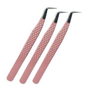Pince à épiler pour cils avec logo personnalisé, bouts droits incurvés et pointus, ensemble de pinces à épiler pour cils - Product Image 1