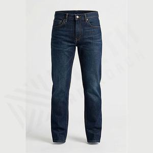 Pantalones Vaqueros de Mezclilla para Hombre con Logotipo Personalizado al por Mayor, Estilo Vintage Retro, Lavado, Rotos, Casuales, Ajustados, con Parches, Precio Bajo, Personalizados - Product Image 1