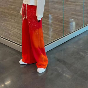 Pantalons pour hommes lavés Pantalons baggy surdimensionnés Pantalons de survêtement taille haute rayés personnalisés pour hommes Stacked Flare Track Knitted OEM Service - Product Image 5