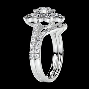 Ensemble de mariée de style floral diamant rond pour les femmes - Product Image 3