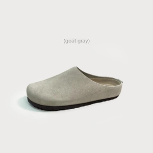 Mules Boston en cuir de vachette premium avec semelle en liège, technologie allemande testée 50 000 flexions, soutien de la voûte plantaire, chaussures plates, vente en gros d'usine - Product Image 2