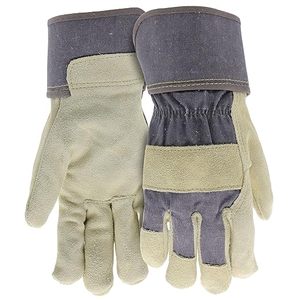 Guantes de trabajo de Palma de cuero de vaca, resistente a la abrasión, agarre mejorado, puño de seguridad extendido, resistente a impactos - Product Image 1