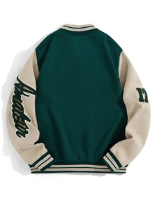 Custom Chenille Embroidery Patch Wool <b>Leather</b> Baseball <b>Jackets</b> Street Style College Bomber <b>Jacket</b> varsity <b>jacket</b> For wholesale - Product Image 2