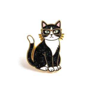 Épinglette promotionnelle en émail, badge de revers, vente en gros, épinglette personnalisée de chat noir de tarot - Product Image 6