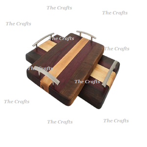 Admirable Design Serving Tray In <b>Wood</b> And Iron Rectangular Shape Food <b>Tea</b> And Coffee Serving Tray At Low Rate - Product Image 3