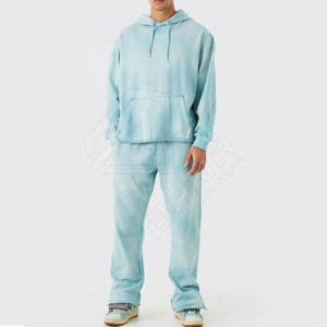 Conjunto de Sudadera con capucha de gran tamaño de estilo callejero personalizable para hombre, chándal informal cómodo de talla grande para fashionistas - Product Image 1