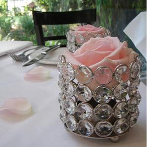 Venta caliente Crystal Diamond T Light Holder Set Hecho a mano Estilo moderno Decoración del hogar Decoración de la boda - Product Image 5